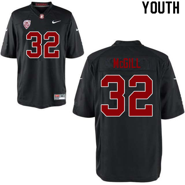 Youth #32 Jonathan McGill Stanford Cardinal College Football Jerseys Sale-Black - Click Image to Close